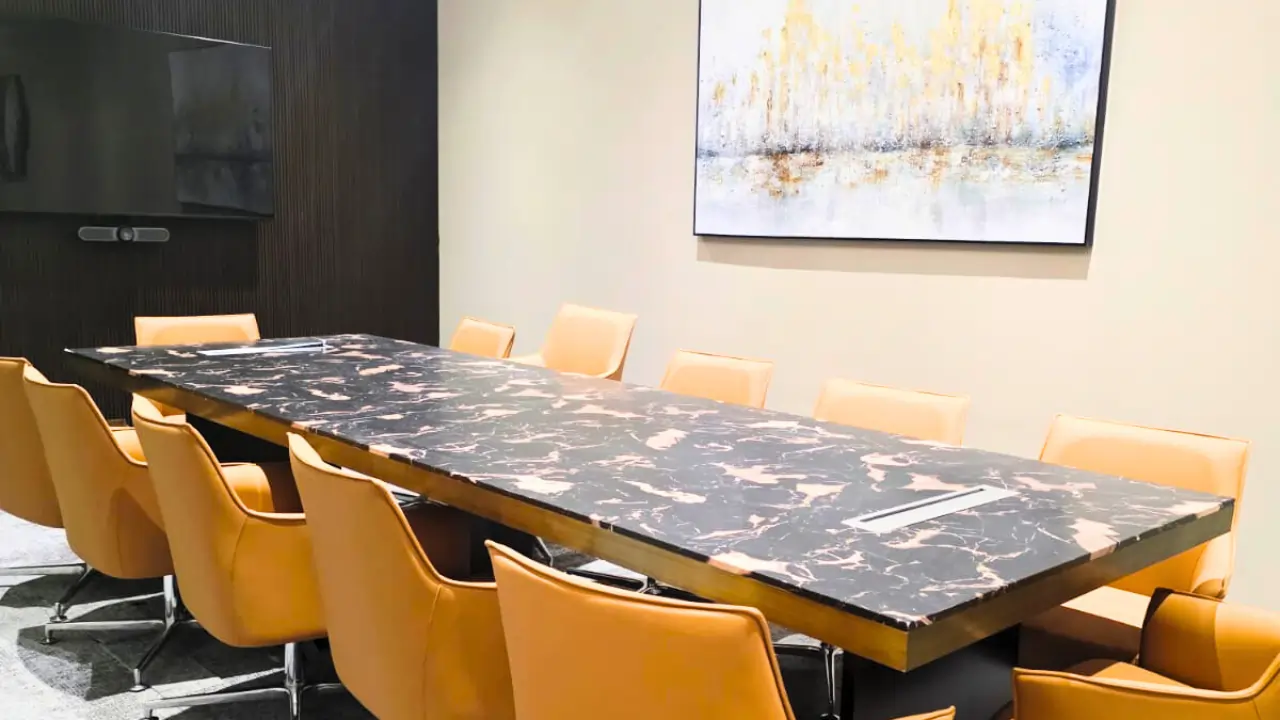 Modern conference room with executive chairs in coworking office at Workstudio Singapore